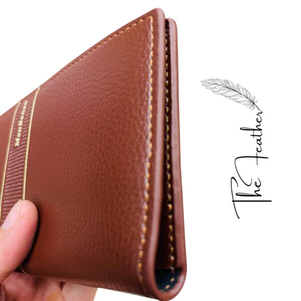 Leather Long Wallet Camel color The Feather - Image 3