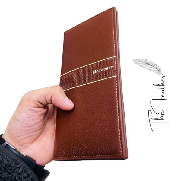 Leather Long Wallet Camel color The Feather - Image 2