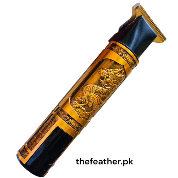 T-9 Golden Color Dragon Design High Metal Quality Professional Hair Clipper - Image 2