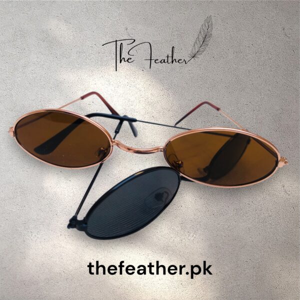 Oval Sunglasses Round Metal Frame Hip-Hop Style |BUY ONE GET ON FREE| BIG OFFER |THE FEATHER| - Image 3
