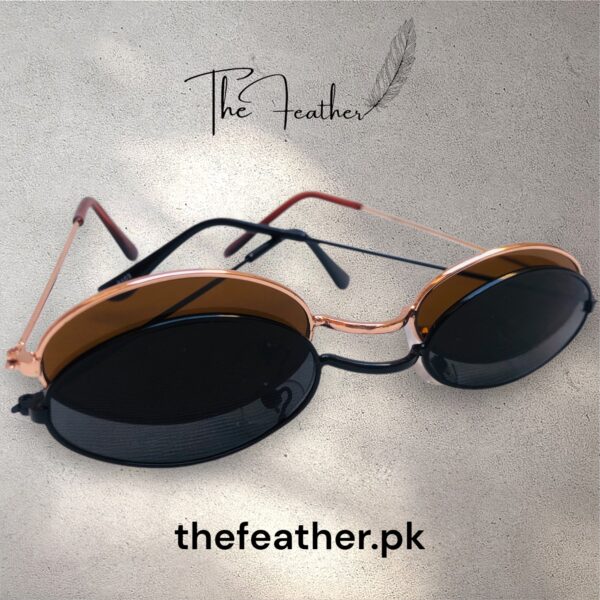 Oval Sunglasses Round Metal Frame Hip-Hop Style |BUY ONE GET ON FREE| BIG OFFER |THE FEATHER| - Image 2