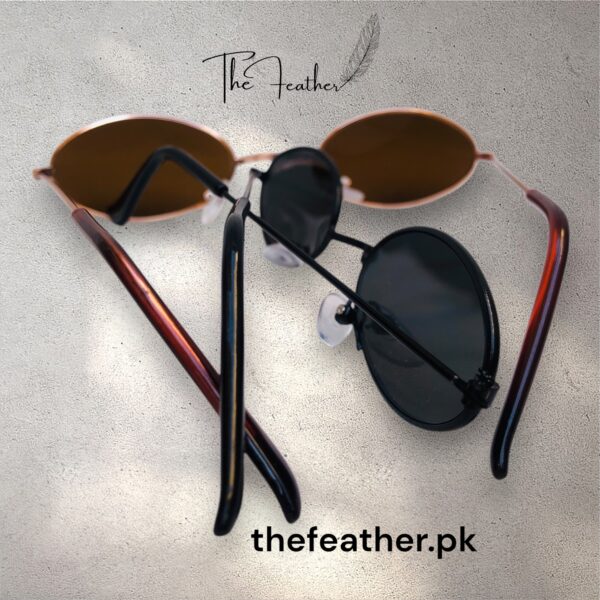Oval Sunglasses Round Metal Frame Hip-Hop Style |BUY ONE GET ON FREE| BIG OFFER |THE FEATHER| - Image 4