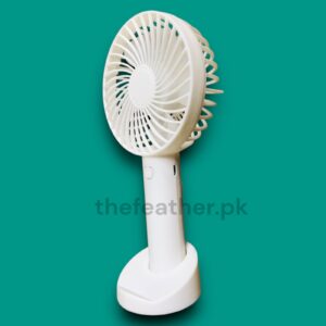 Mini Handheld Fan Portable Rechargeable Battery Operated Cooling Desktop with Base 3 Modes for Home Office Travel Outdoor by The Feather