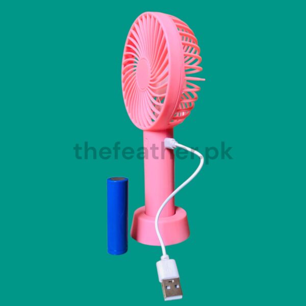 Mini Handheld Fan Portable Rechargeable Battery Operated Cooling Desktop with Base 3 Modes for Home Office Travel Outdoor by The Feather - Image 4