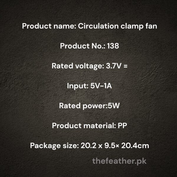 CIRCULATION CLAMP FAN MULTIANGLE MULTIFUNCTIONAL by The Feather - Image 6