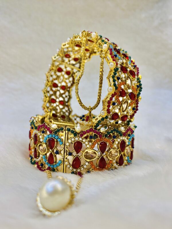 Premium Openable Multicolor Majesty Bangles [Set Of Two Bangles] BY The Feather Design - Image 2