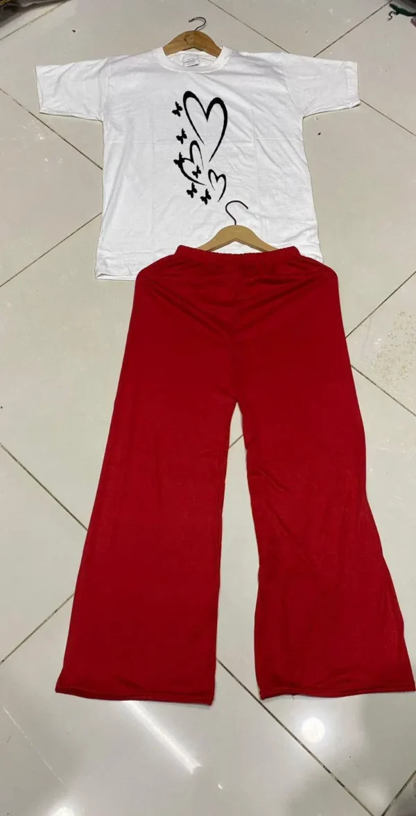 2 Pcs Women's Stitched Cotton Jersey Printed Night Suit by The Feather - Image 3