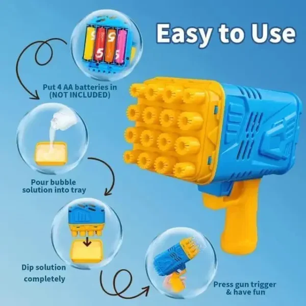 Exciting Multicolor Bubble Gun - 1 Pc Plastic Fun Toy for Kids The Feather - Image 5