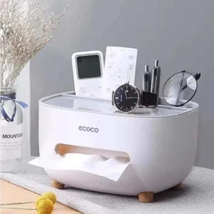 Stylish White Tissue Box - 1 Pc, Ideal for Home, Office, or Car by The Feather
