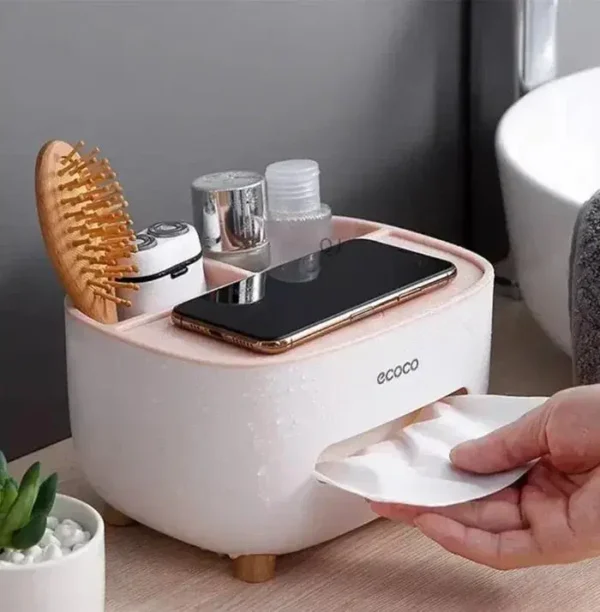 Stylish White Tissue Box - 1 Pc, Ideal for Home, Office, or Car by The Feather - Image 4