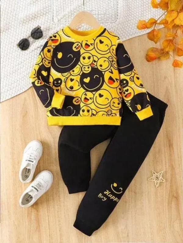 2 Pcs Girl's Fleece Printed Tracksuit by The Feather