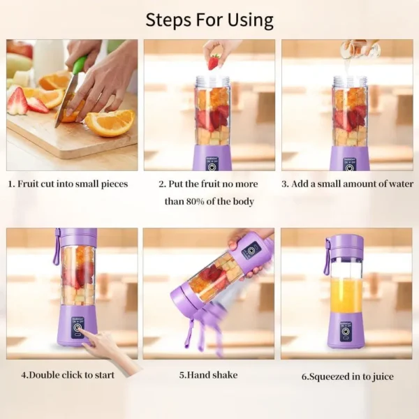 Multicolor Electric Juicer Blender - 1 Pc Portable & Multifunctional Kitchen Gadget by The Feather - Image 4