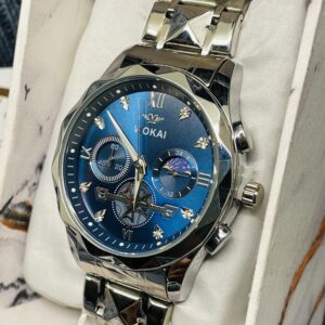 VIOKAIbythefeather Waterproof Rivet Trend Men's Watch, Rhinestone Night Glow Time Calendar Multifunctional Quartz Watch, Ideal choice for BY THE FEATHER