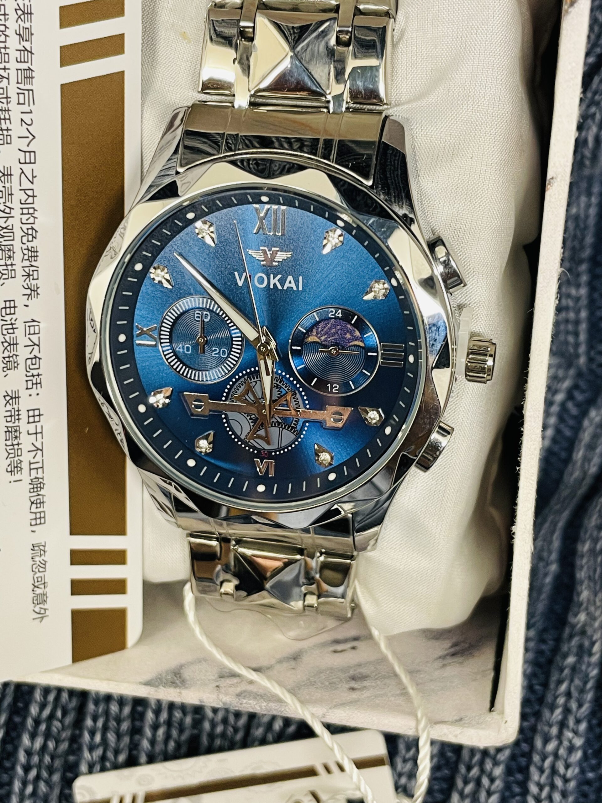 VIOKAIbythefeather Waterproof Rivet Trend Men's Watch, Rhinestone Night Glow Time Calendar Multifunctional Quartz Watch, Ideal choice for BY THE FEATHER - Image 7