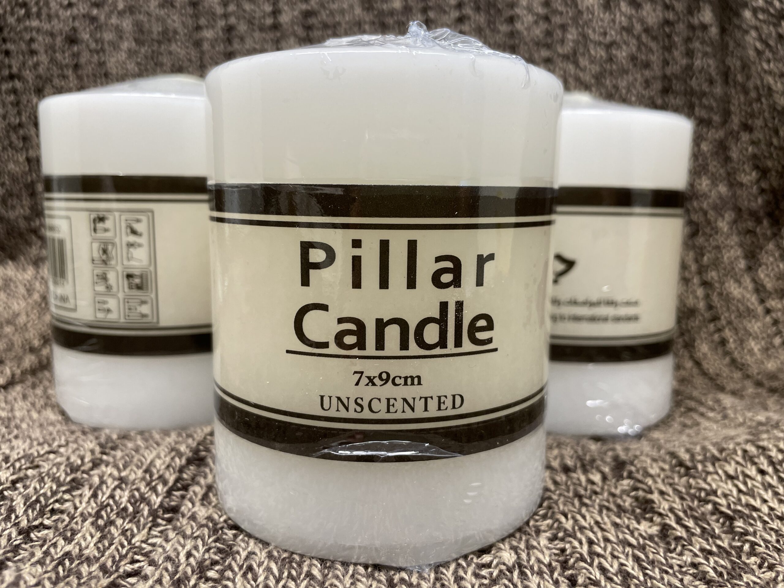 Pillar Candle 7*9cm Unscented by The Feather - Image 2